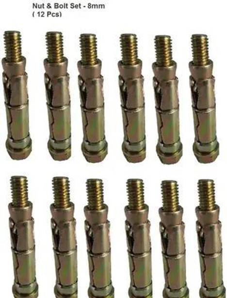 Candle Nut & Bolt Set 8mm Wall Anchor Fasteners for Concrete Walls(12pc) Concrete Screws