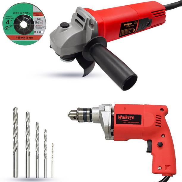 Walkers WKCB423M1 100mm Angle Grinder with 10mm Drill Machine for Making Holes Angle Grinder