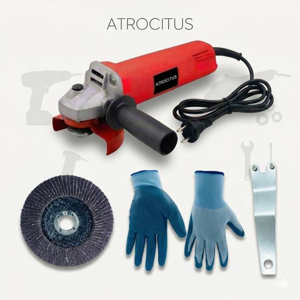 Atrocitus ATR194_ Angle Grinder(100 mm Wheel Diameter) With 1Pcs Flap Disk & Gloves Angle Grinder