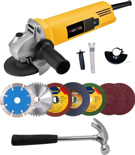 RanPra 4INCH ANGLE GRINDER WITH 8 CUTTING WHEEL & CLAW HAMMER Angle Grinder