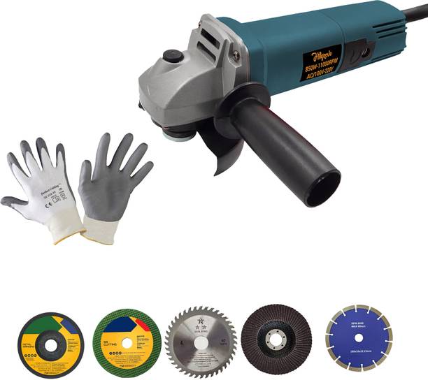 Hillgrove HGCM938M1 4"inch Heavy Duty Grinder Machine with 5Pcs Cutting , Polishing Wheels Angle Grinder