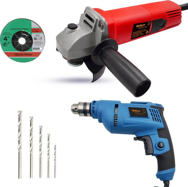 Walkers WKCB416M1 100mm Angle Grinder with 10mm Drill Machine for Making Holes Angle Grinder