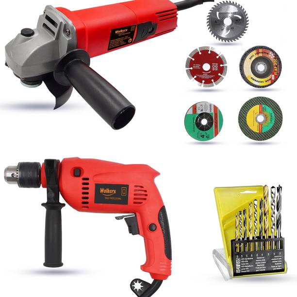 Walkers WKCB445M1 100mm Angle Grinder with 13mm Drill Machine for Making Holes Angle Grinder