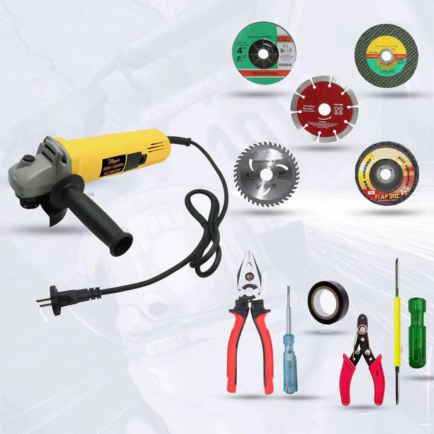 Hillgrove HGCM288M1 Angle Grinder Machine with 5 Wheels and 5Pcs Hand Tool Angle Grinder