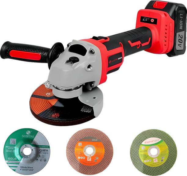 Sceptre SP-CA21V 21V 100mm Cordless with 2 x 21V Li-ion Batteries Brushless Motor Angle Grinder