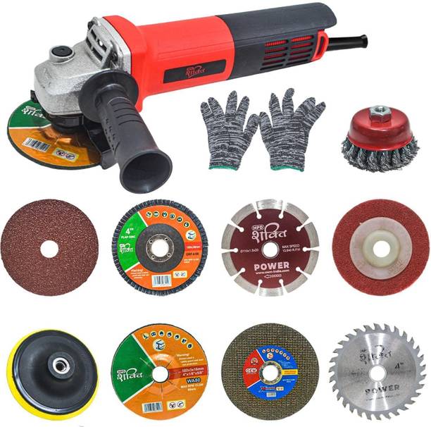 HPD Shakti 4 inch Angle Grinder Full Copper Motor 4" AG1 with 9 Blade Set Heavy Duty Angle Grinder