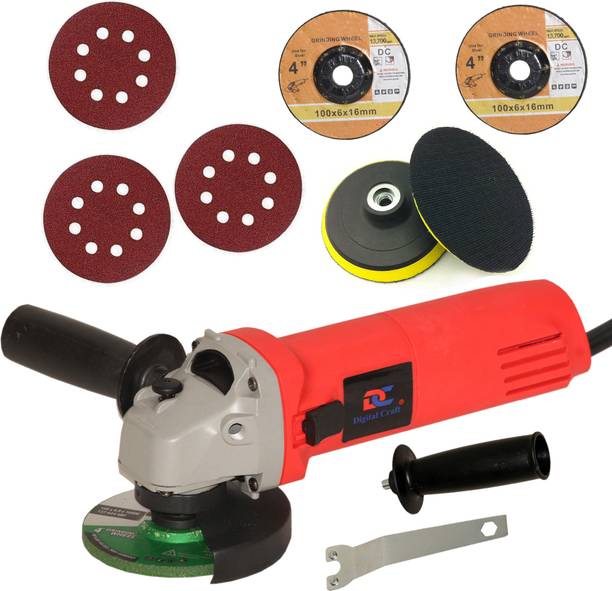 Digital Craft Angle Grinder 6100 Red,2Pc 4"Inch Metal Grinding Wheel,Pad 3Pc Sandpaper Angle Grinder