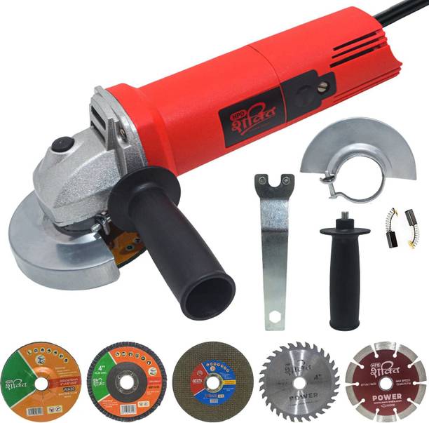 HPD Shakti 850 Watt 4 Inch with Metal Wheel, Grinding, Flap disc, Marble Blade &TCT Angle Grinder