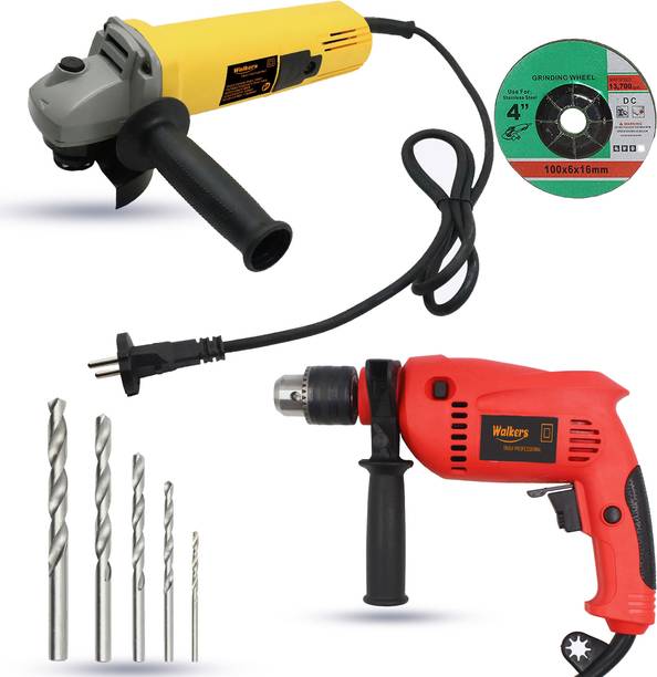 Walkers WKCB418M1 100mm Angle Grinder with 13mm Drill Machine for Making Holes Angle Grinder