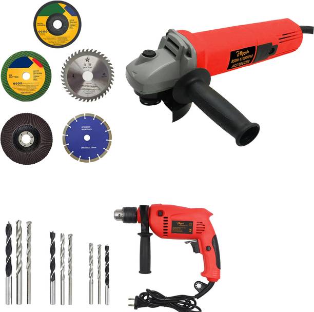 Hillgrove HGM920M1 4"inch Angle Grinder with 13mm Power Drill Machine and 5Pcs Wheels Angle Grinder