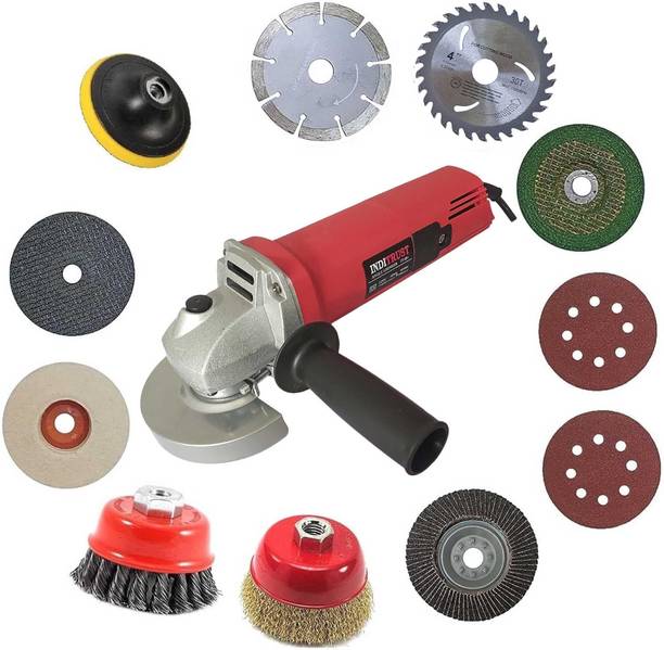 Inditrust RED 950w Electric Angle Grinder Machine with Multi type 11pc wheel set Angle Grinder
