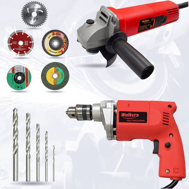 Walkers WKCB441M1 100mm Angle Grinder with 10mm Drill Machine for Making Holes Angle Grinder