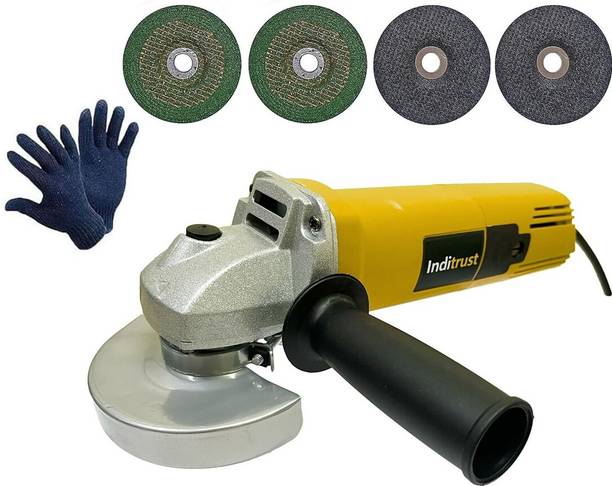 Inditrust 950W Angle Grinder With Gloves And 2Pcs Metal Cutting Wheel, 2Pcs Grinding Wheel Angle Grinder
