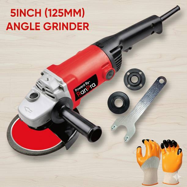 RanPra 5INCH (125MM) LONG HANDLE ANGLE GRINDER HEAVY DUTY 100% COPPER ARMATURE Angle Grinder