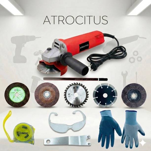 Atrocitus ATC211 Angle Grinder With 5Pcs Wheels (Marble,Metal,Wood,FlapDisk,Grinding) Angle Grinder
