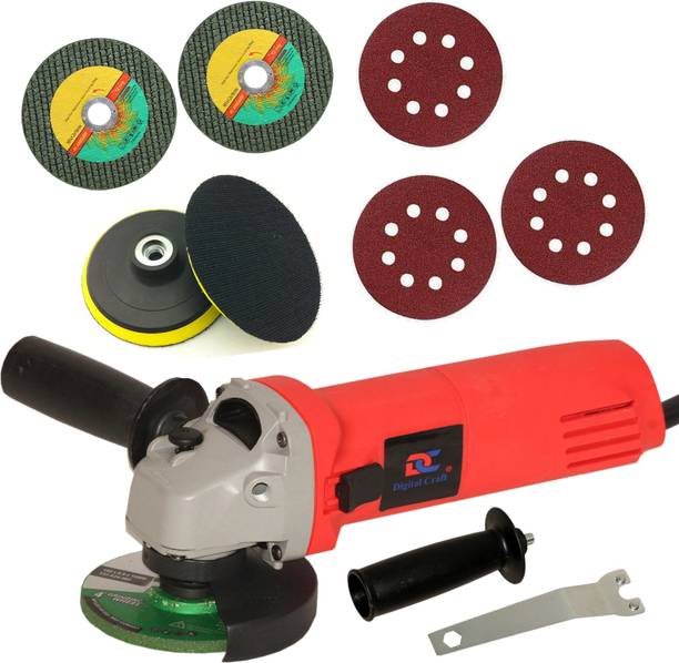Digital Craft Angle Grinder 6100 Red,2Pc 4"Inch Metal Cutting Wheel,Pad 3Pc Sandpaper Angle Grinder