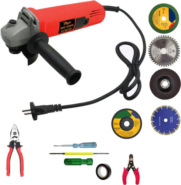 Hillgrove HGCM914M2 4"inch Angle Grinder Machine with 5Pcs Hand Tool Kit and 5Pcs Wheels Angle Grinder