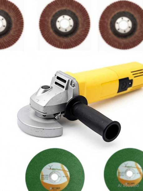 Inditrust High Quality Angle Grinder Machine with 5 Pcs Cutting Wheel & 5pc Flap Disc Metal Polisher (4 inch) Angle Grinder