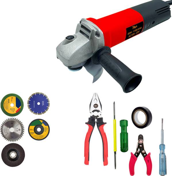 Hillgrove HGCM958M1 4"inch Angle Grinder Machine with 5Pcs Hand Tool Kit and 5Pcs Wheels Angle Grinder