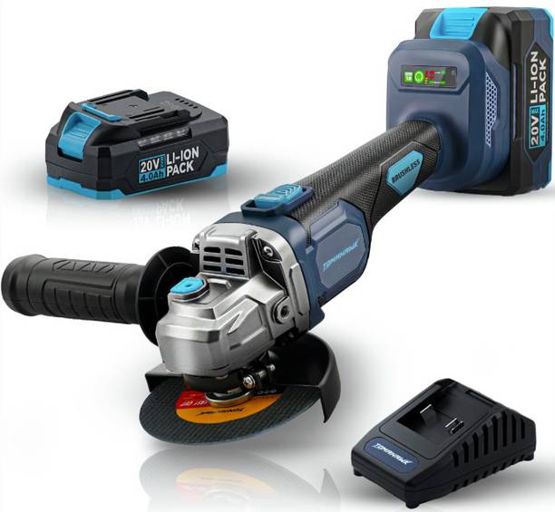 Tomahawk PGR-4995 Professional Cordless Angle Grinder 20V Brushless 4” Wheel Dual Battery Angle Grinder
