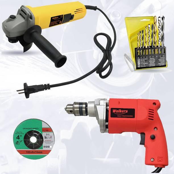 Walkers WKCB426M1 100mm Angle Grinder with 10mm Drill Machine for Making Holes Angle Grinder