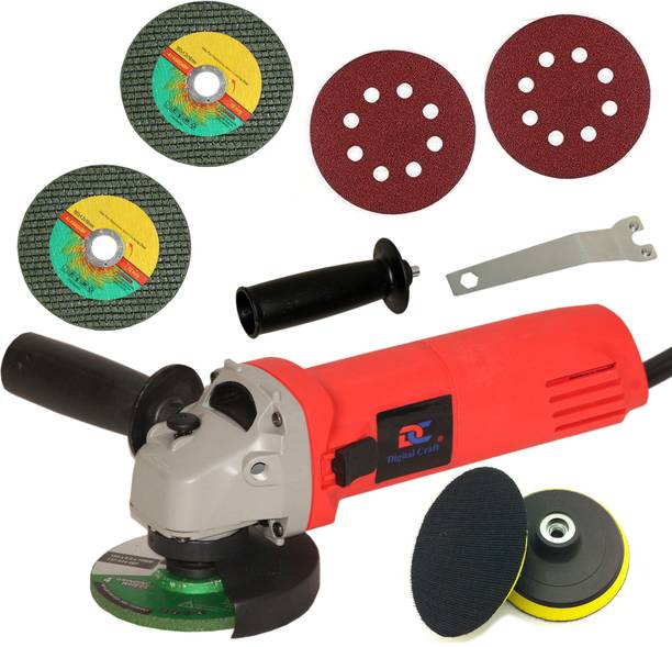 Digital Craft Angle Grinder 6100 Red,Pad 2Pc Sandpaper,2Pc 4"Inch Metal Cutting Wheel Angle Grinder