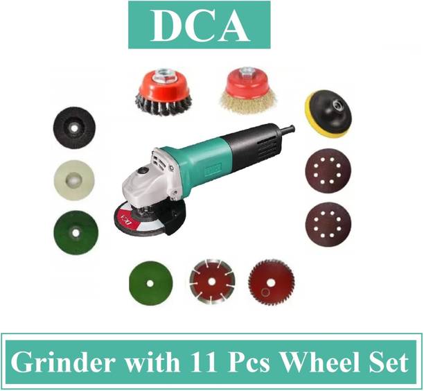 Sauran DCA Angle Grinder with 11 piece Wheel Set (High Quality) Angle Grinder
