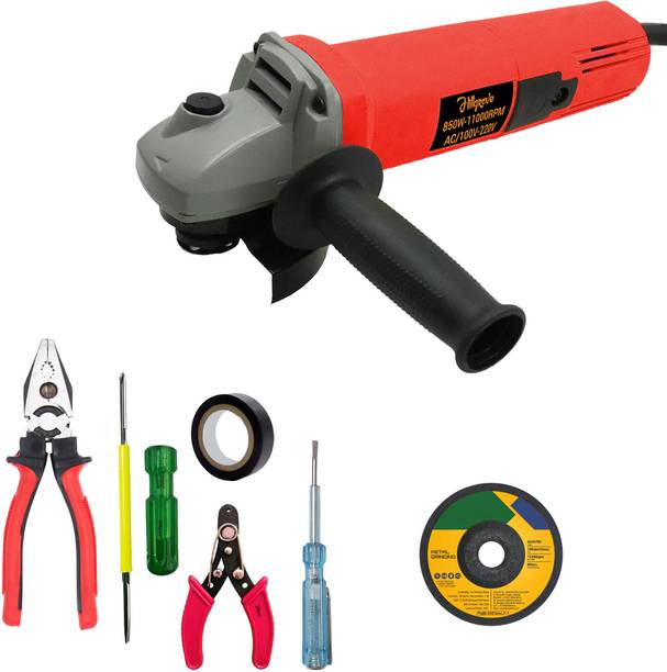 Hillgrove HGCM913M2 4"inch Angle GrinderMachine with Wheel and 5Pcs Hand Tools Kit Angle Grinder