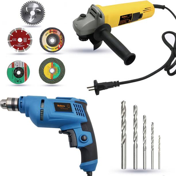 Walkers WKCB437M1 100mm Angle Grinder with 10mm Drill Machine for Making Holes Angle Grinder