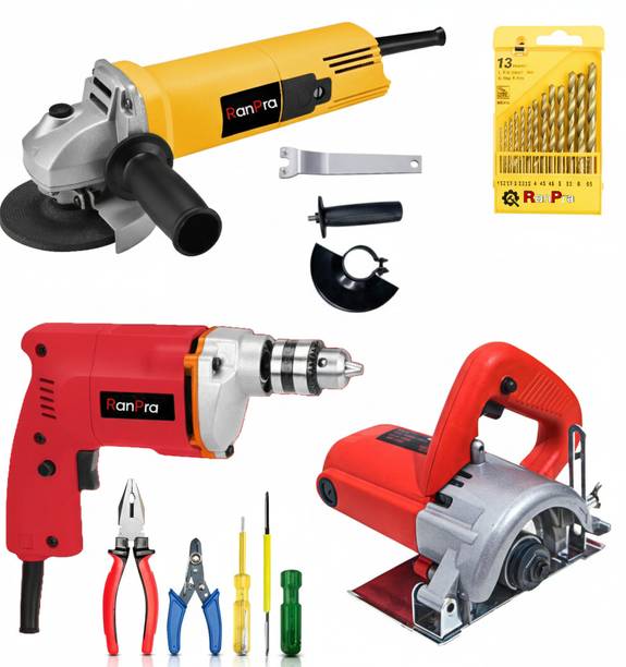 RanPra 4 INCH ANGLE GRINDER WITH 10 MM DRILL MACHINE AND CUTTER MACHINE Angle Grinder