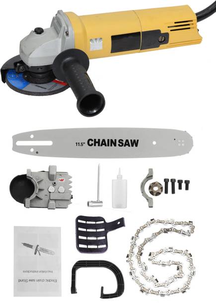 Digital Craft Electric Angle Grinder Anti-Slip Polishing Polisher Grinding Metal Stone Wood Cutting Woodworking Grinder Power Tool With 11.5" Chainsaw Angle Grinder Accessories Woodworking Cutting Chain saw Reciprocating Saw Power Tool Attachment Angle Grinder