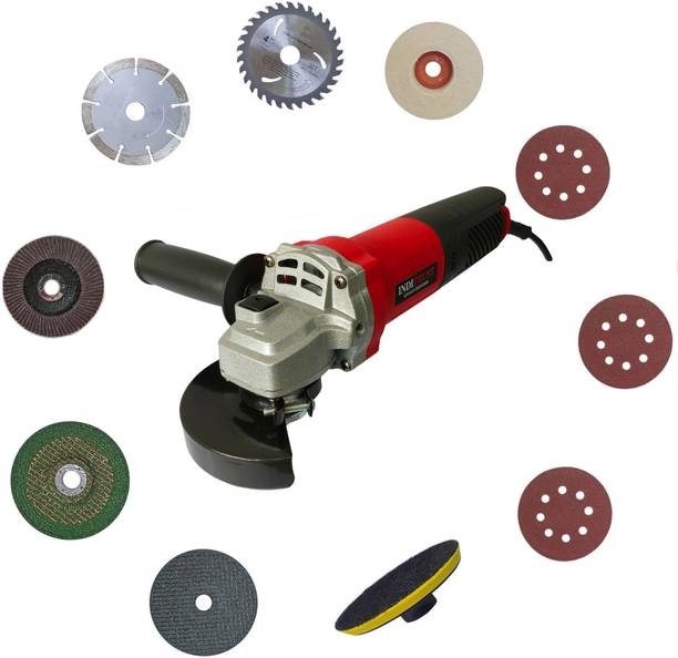 Inditrust 1200W angle grinder machine with multiple type 10pc Wheel set Angle Grinder