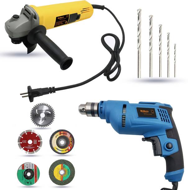 Walkers WKCB431M1 100mm Angle Grinder with 10mm Drill Machine for Making Holes Angle Grinder