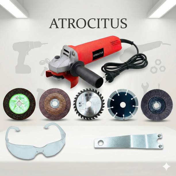 Atrocitus ATR190_Angle Grinder With 5Pcs Wheels (Grinding+Tile+Wood+Flap Disk) Angle Grinder