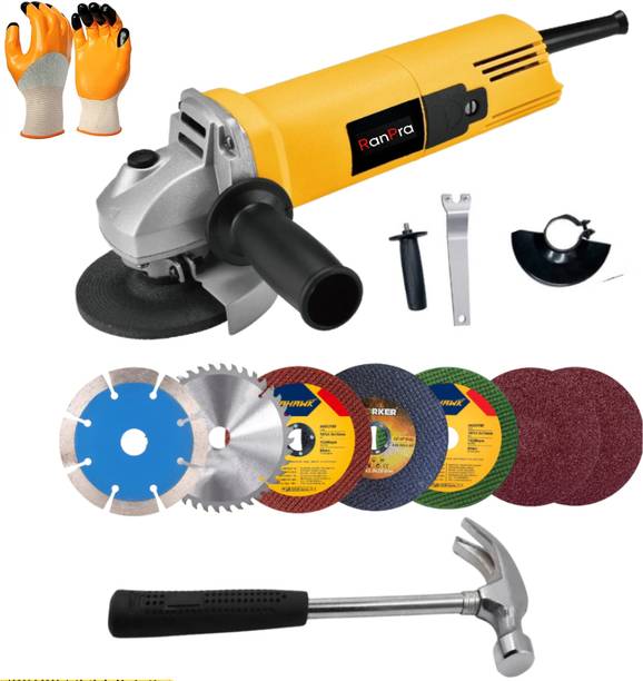 RanPra 4 INCH ANGLE GRINDER WITH TCT, DIAMOND, CUTTING , REGMAL, & HAMMER Angle Grinder