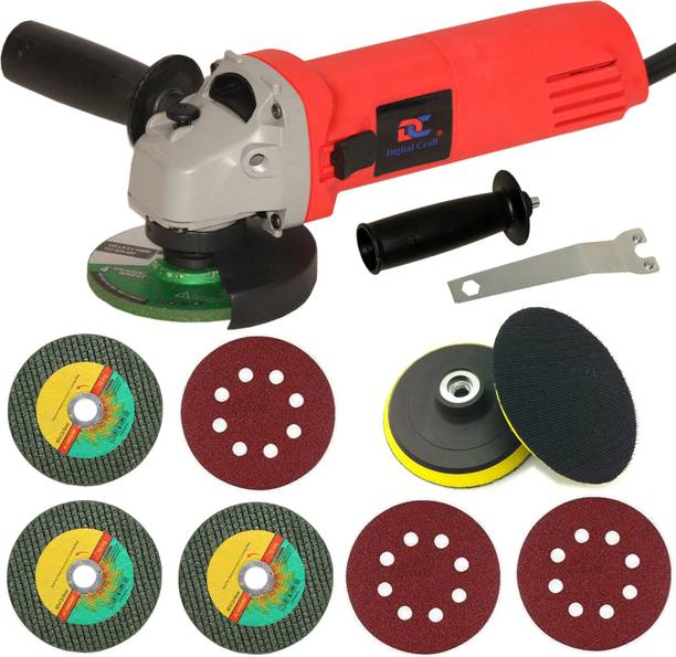 Digital Craft Angle Grinder 6100 Red,3Pc 4"Inch Metal Cutting Wheel,Pad 3Pc Sandpaper Angle Grinder