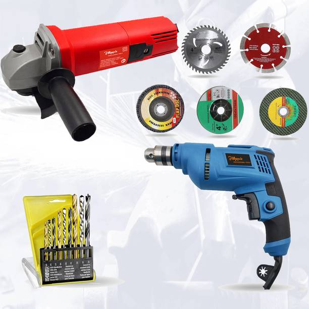 Hillgrove HGCM721M1 4inch Angle Grinder with 10mm Drill Machine for Metal/Wood/Concrete Angle Grinder