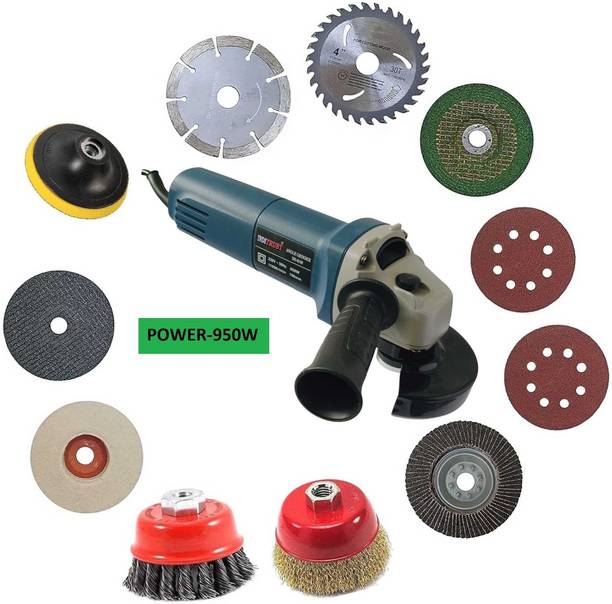Inditrust Blue 950W 6-100 Angle Grinder With Multi Usable Combo 100% copper winding Angle Grinder