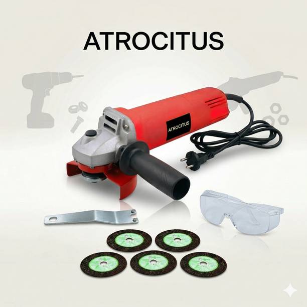 Atrocitus ATR186_ Angle Grinder(100 mm)With 5Pcs Cutting Wheels, Goggles Angle Grinder