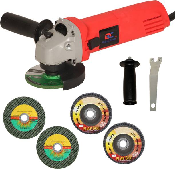 Digital Craft Angle Grinder 6100 Red 2Pc 4"Inch Metal Cutting Wheel,2Pc 4Inch Flap Disc Angle Grinder