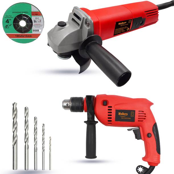 Walkers WKCB421M1 100mm Angle Grinder with 13mm Drill Machine for Making Holes Angle Grinder