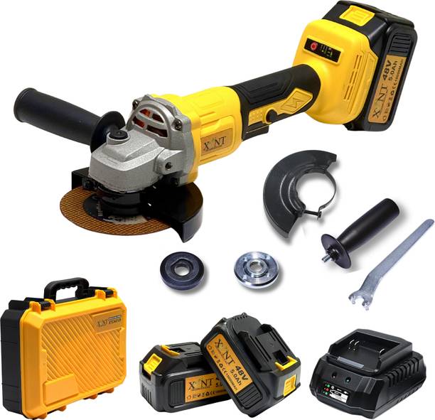 XLNT Cordless Angle Grinder 48V,2x5.0Ah Battery, Fast Charger,Cutting Grinding Angle Grinder