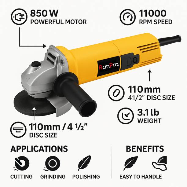 RanPra 4INCH ANGLE GRINDER 100% COPPER ARMATURE Angle Grinder