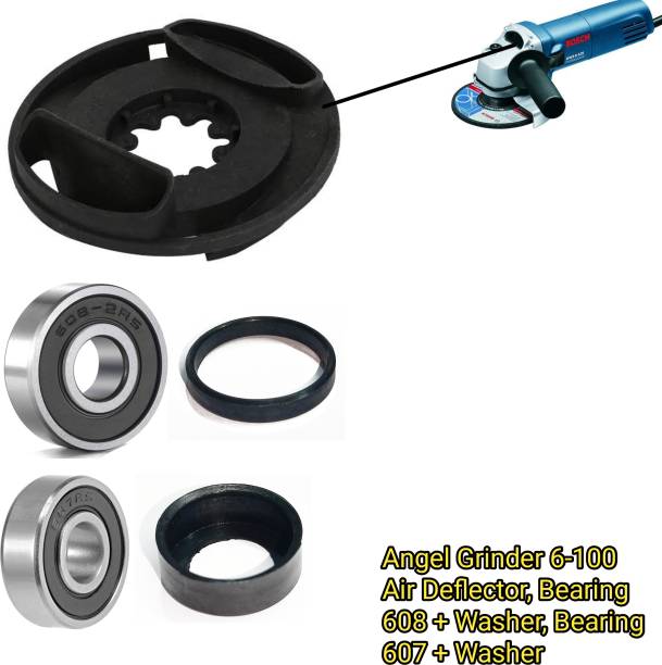 TMX Bosch 6-100 Spares Air-Deflector Ring, 608-607 bearing+washer Pack 5 Angle Grinder