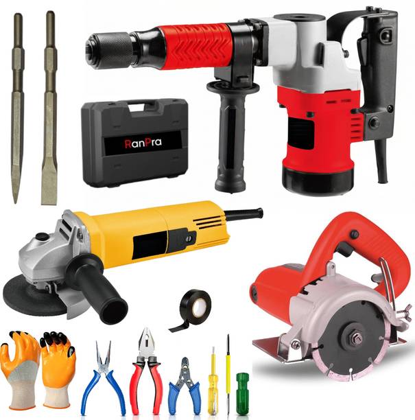 RanPra COMBO OF 5KG BREAKER & 4INCH ANGLE GRINDER & 4INCH MARBLE CUTTER Angle Grinder