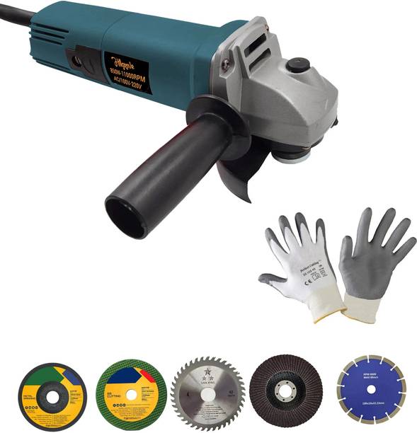 Hillgrove HGCM938M3 4"inch Heavy Duty Grinder Machine with 5Pcs Cutting , Polishing Wheels Angle Grinder