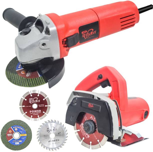HPD 4" 6100 Angle Grinder 850W + 4inch CM4SA Marble Cutter 1050W Combo with Blades Angle Grinder