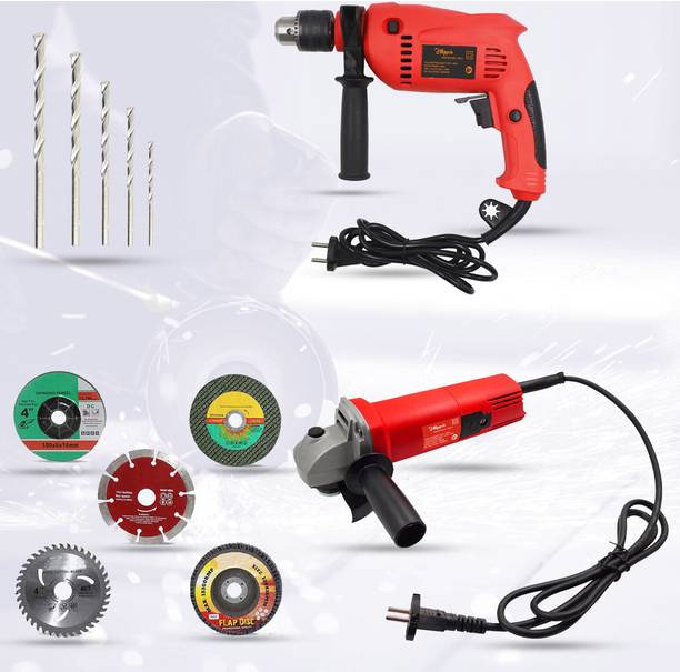 Hillgrove HGCM346M1 4"inch Angle Grinder With 5 Pcs Grinding Wheels and 13mm Drill Machine Angle Grinder