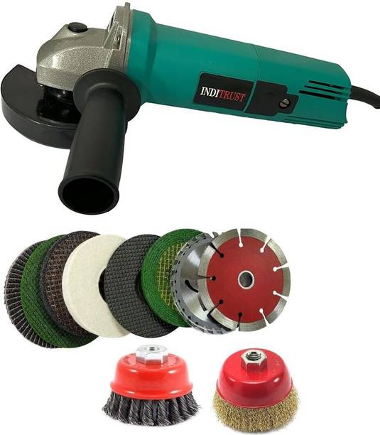Inditrust 950w GREEN Electric Angle grinder machine 4inch 8pc wheel with 2pc twisted Angle Grinder