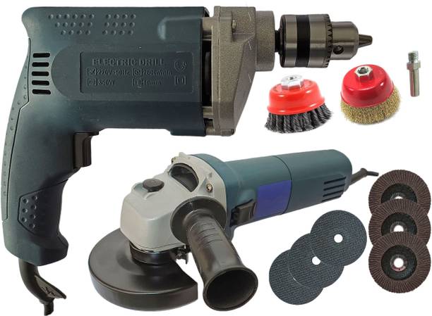 Inditrust 900w Sliding Angle Grinder & 10mm Drill machine 2pc Cup brush Bolt & 6pc Wheel Angle Grinder
